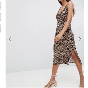 ASOS DESIGN cowl front midi slip dress